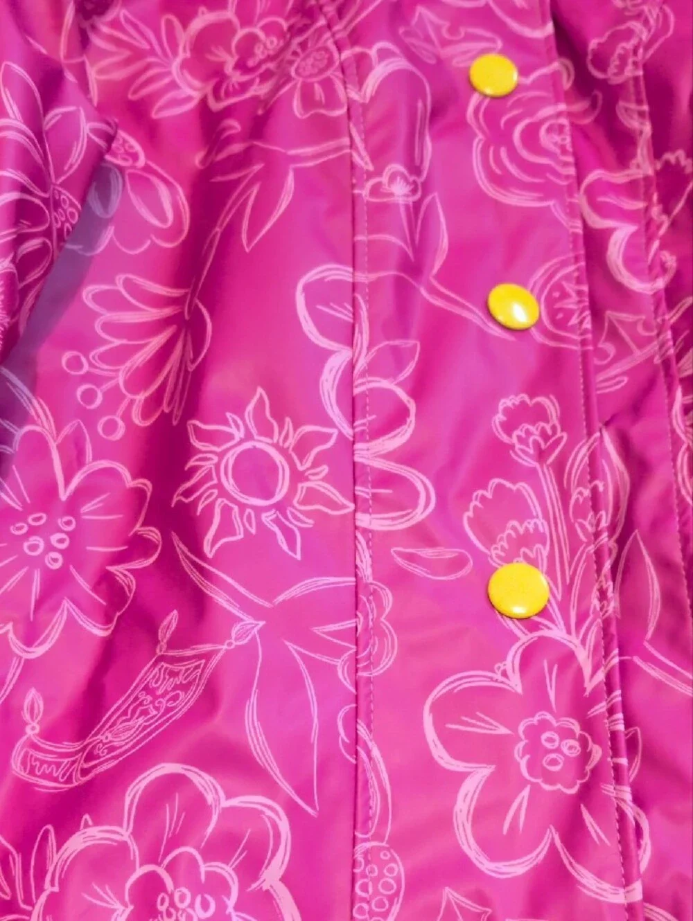 Disney - Kids Waterproof Pink Floral Hooded Jacket